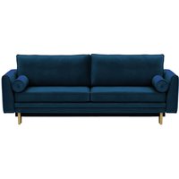 Cornelia Sofa Bed with Storage, blue, Leg colour: wax black