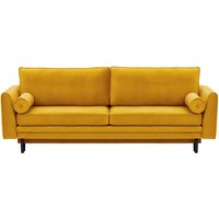 Cornelia Sofa Bed with Storage, mustard, Leg colour: black