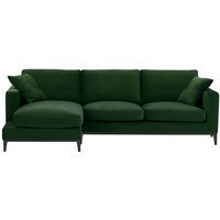 Covex Wood Left-Hand Corner Sofa, dark green, Leg colour: black