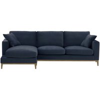 Covex Wood Left-Hand Corner Sofa, blue, Leg colour: wax black