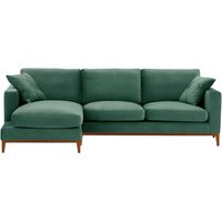 Covex Wood Left-Hand Corner Sofa, dirty blue, Leg colour: aveo