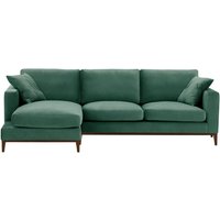 Covex Wood Left-Hand Corner Sofa, dirty blue, Leg colour: dark oak