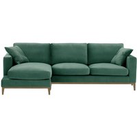 Covex Wood Left-Hand Corner Sofa, dirty blue, Leg colour: wax black