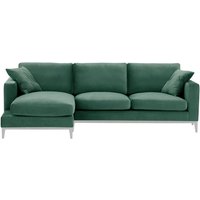 Covex Wood Left-Hand Corner Sofa, dirty blue, Leg colour: white