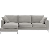 Covex Wood Left-Hand Corner Sofa, silver, Leg colour: white