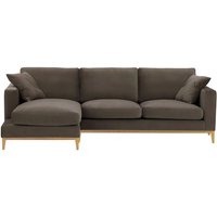 Covex Wood Left-Hand Corner Sofa, grey, Leg colour: like oak