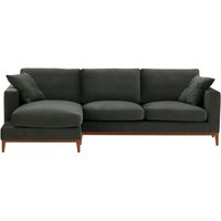Covex Wood Left-Hand Corner Sofa, graphite, Leg colour: aveo