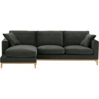 Covex Wood Left-Hand Corner Sofa, graphite, Leg colour: like oak