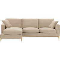 Covex Wood Left-Hand Corner Sofa, light beige, Leg colour: like oak