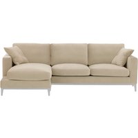 Covex Wood Left-Hand Corner Sofa, light beige, Leg colour: white