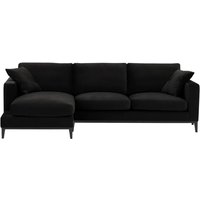 Covex Wood Left-Hand Corner Sofa, black, Leg colour: black
