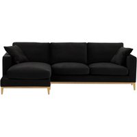 Covex Wood Left-Hand Corner Sofa, black, Leg colour: like oak