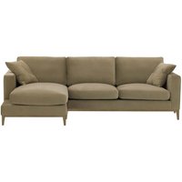 Covex Wood Left-Hand Corner Sofa, mink, Leg colour: wax black