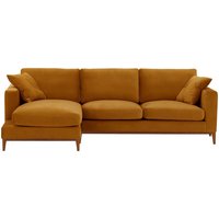 Covex Wood Left-Hand Corner Sofa, mustard, Leg colour: aveo