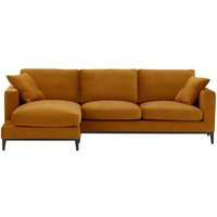 Covex Wood Left-Hand Corner Sofa, mustard, Leg colour: black