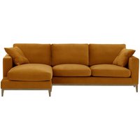 Covex Wood Left-Hand Corner Sofa, mustard, Leg colour: wax black