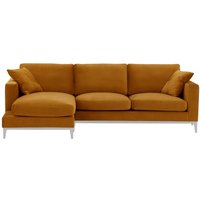 Covex Wood Left-Hand Corner Sofa, mustard, Leg colour: white