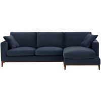 Covex Wood Right-Hand Corner Sofa, blue, Leg colour: dark oak