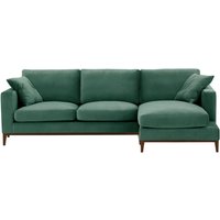 Covex Wood Right-Hand Corner Sofa, dirty blue, Leg colour: dark oak