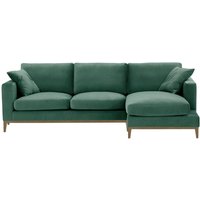 Covex Wood Right-Hand Corner Sofa, dirty blue, Leg colour: wax black