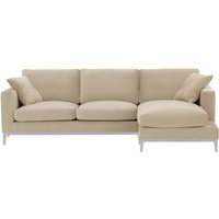 Covex Wood Right-Hand Corner Sofa, light beige, Leg colour: white