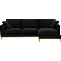 Covex Wood Right-Hand Corner Sofa, black, Leg colour: like oak