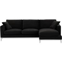 Covex Wood Right-Hand Corner Sofa, black, Leg colour: white