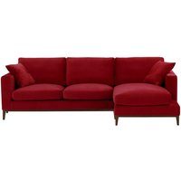 Covex Wood Right-Hand Corner Sofa, dark red, Leg colour: dark oak