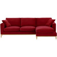 Covex Wood Right-Hand Corner Sofa, dark red, Leg colour: like oak