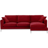Covex Wood Right-Hand Corner Sofa, dark red, Leg colour: white