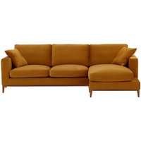 Covex Wood Right-Hand Corner Sofa, mustard, Leg colour: aveo