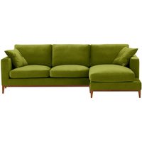 Covex Wood Right-Hand Corner Sofa, olive green, Leg colour: aveo