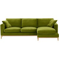 Covex Wood Right-Hand Corner Sofa, olive green, Leg colour: like oak
