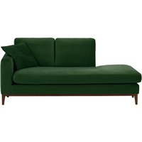 Covex Wood Left-Hand Daybed, dark green, Leg colour: dark oak