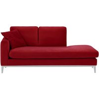 Covex Wood Left-Hand Daybed, dark red, Leg colour: white