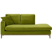 Covex Wood Left-Hand Daybed, olive green, Leg colour: wax black
