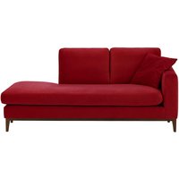 Covex Wood Right-Hand Daybed, dark red, Leg colour: dark oak