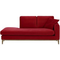Covex Wood Right-Hand Daybed, dark red, Leg colour: wax black