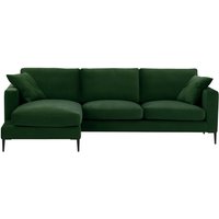 Covex Left Hand Corner Sofa, dark green