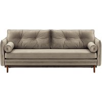 Darnet Sofa Bed with Storage, grey, Leg colour: dark oak