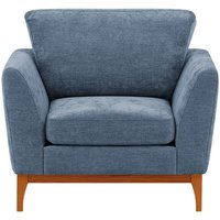 Malone Armchair, denim blue, Leg colour: aveo