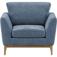 Malone Armchair, denim blue, Leg colour: wax black