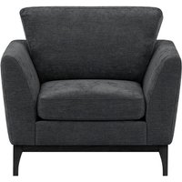 Malone Armchair, dark grey, Leg colour: black