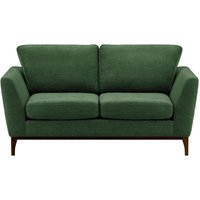 Malone 2 Seater Sofa, green, Leg colour: dark oak