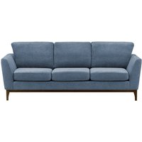Malone 3 Seater Sofa, denim blue, Leg colour: dark oak