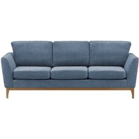 Malone 3 Seater Sofa, denim blue, Leg colour: wax black