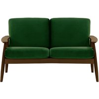 Demure 2 Seater Sofa, dark green, Leg colour: dark oak