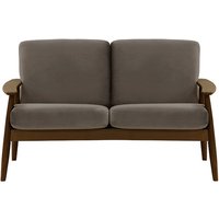 Demure 2 Seater Sofa, grey, Leg colour: dark oak