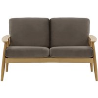 Demure 2 Seater Sofa, grey, Leg colour: like oak