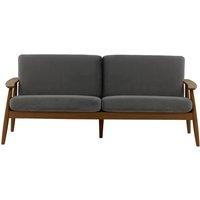 Demure 3 Seater Sofa, graphite, Leg colour: dark oak